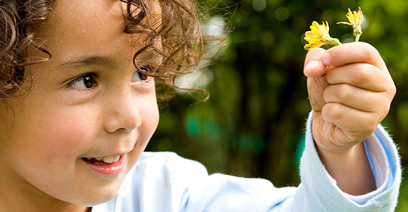 Lead-Child with flowers